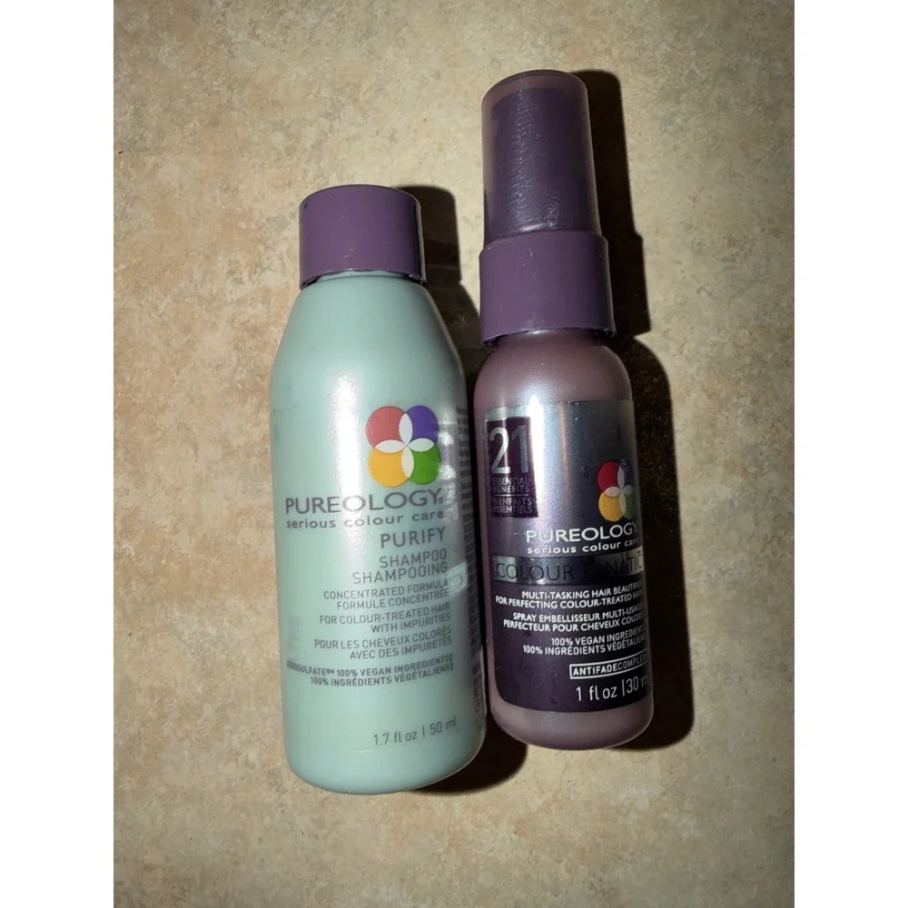 Pureology Shampoo and Color Fanatic Spray Set Clarifying Leave-In Duo travel